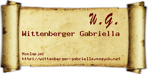 Wittenberger Gabriella névjegykártya